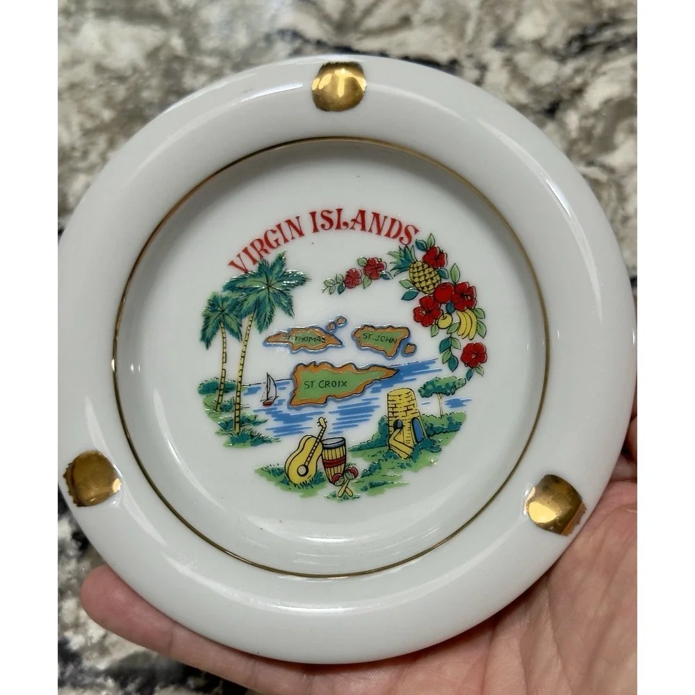 Vintage Ashtray Trader Vics Virgin Islands Tiki Bar Tobacco